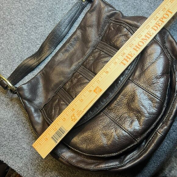 Sigrid Olsen Hobo Shoulder Handbag Brown Leather Pockets Magnetic Classic Lined - Picture 8 of 11